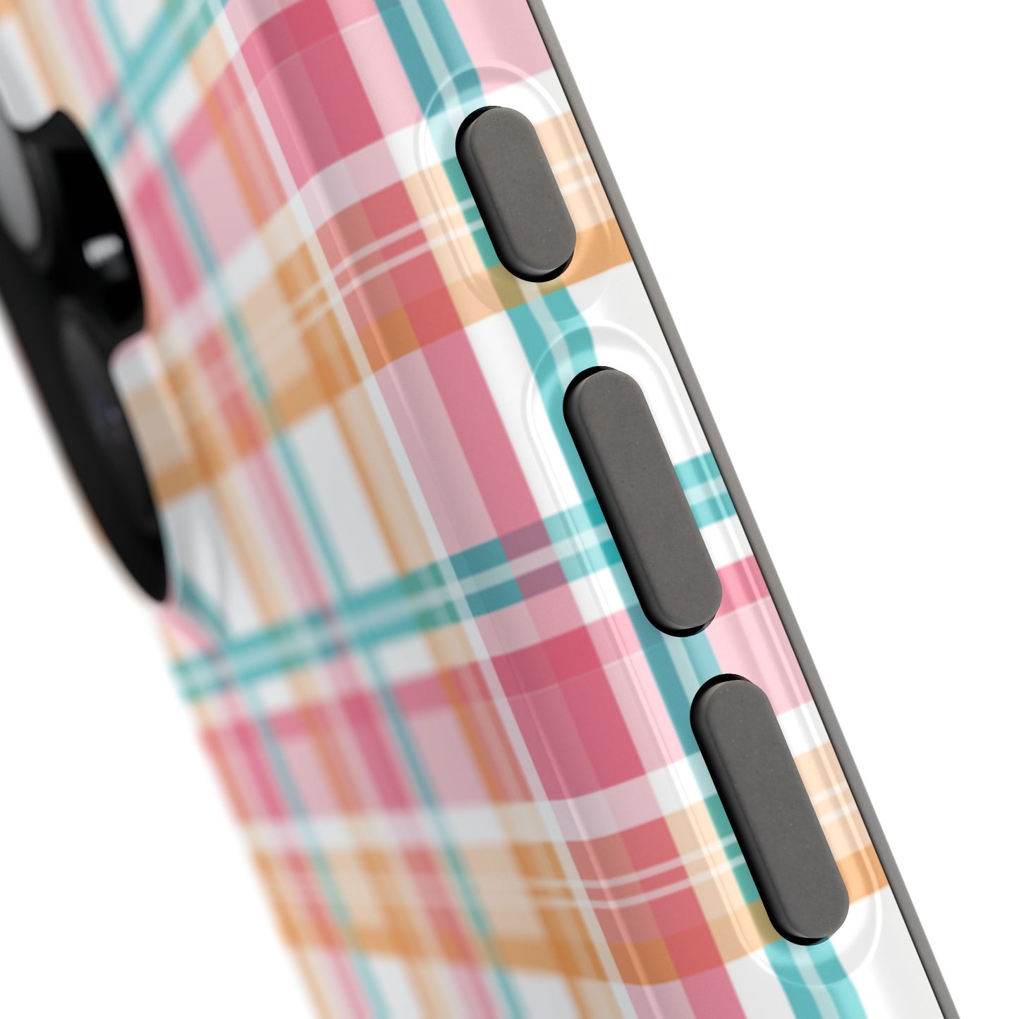 Impact-Resistant Phone Case - Summer Plaid Pink