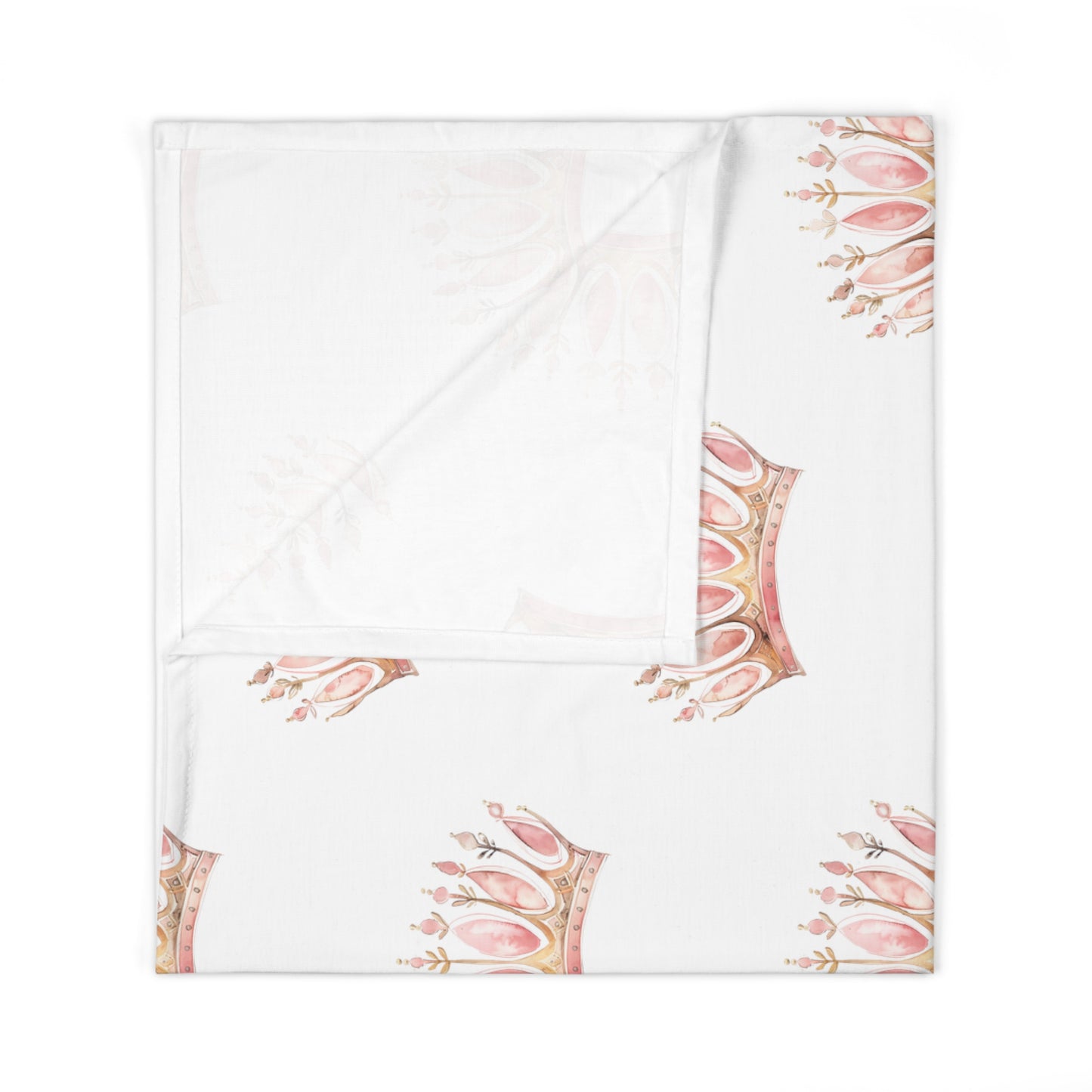 Baby Swaddle Blanket Watercolor Pink Princess Crowns