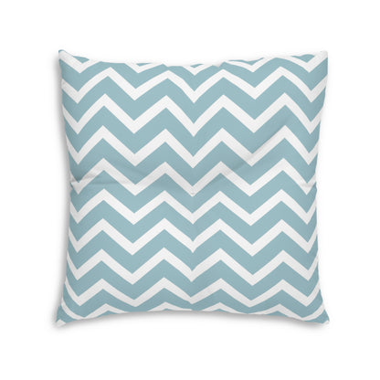 Tufted Floor Pillow, Square Beach Baby Sailboat Chevron