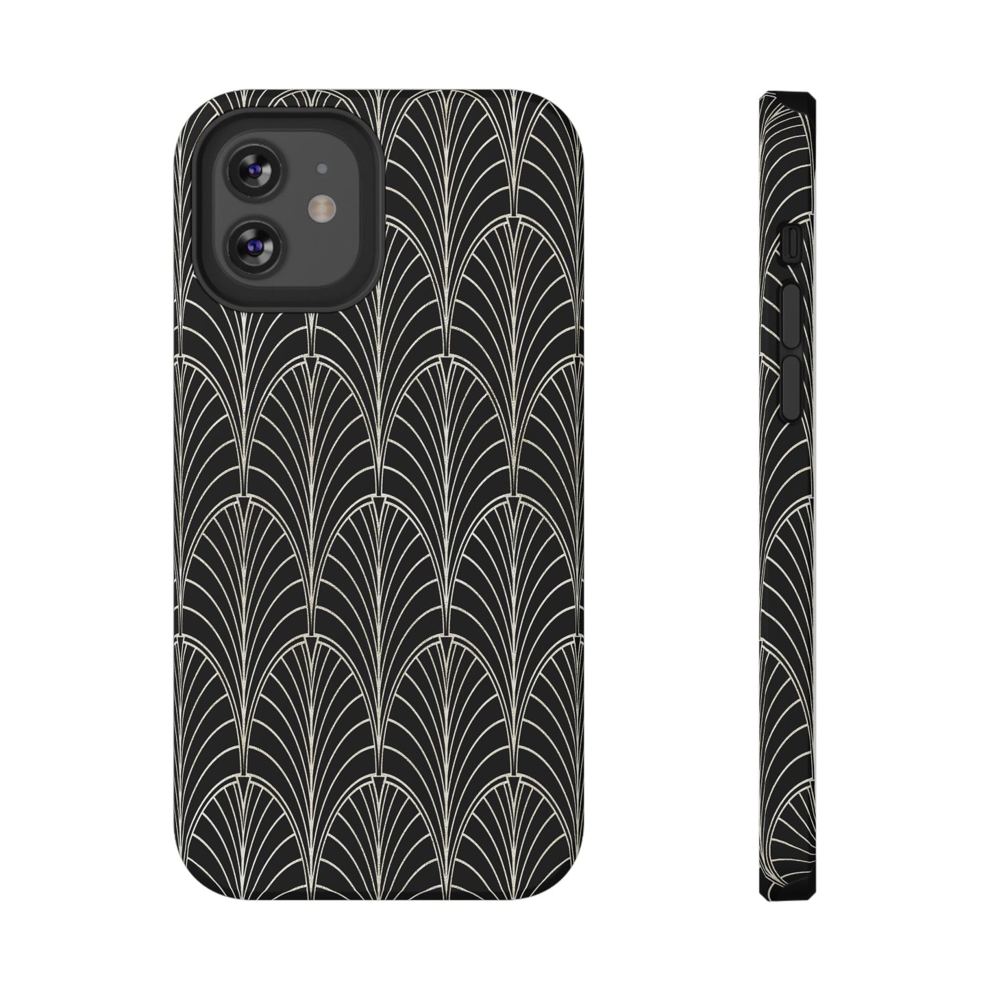 Impact-Resistant Phone Case- Art Deco Black Beige