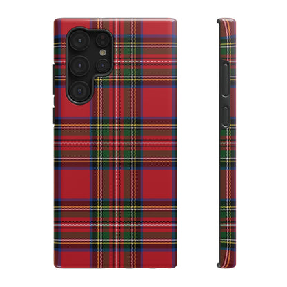 Impact-Resistant Phone Case-Holiday Tartan Plaid Red