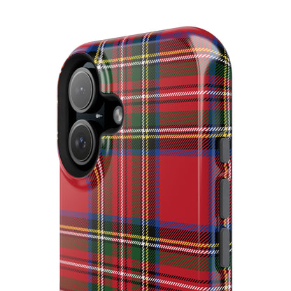 Impact-Resistant Phone Case-Holiday Tartan Plaid Red