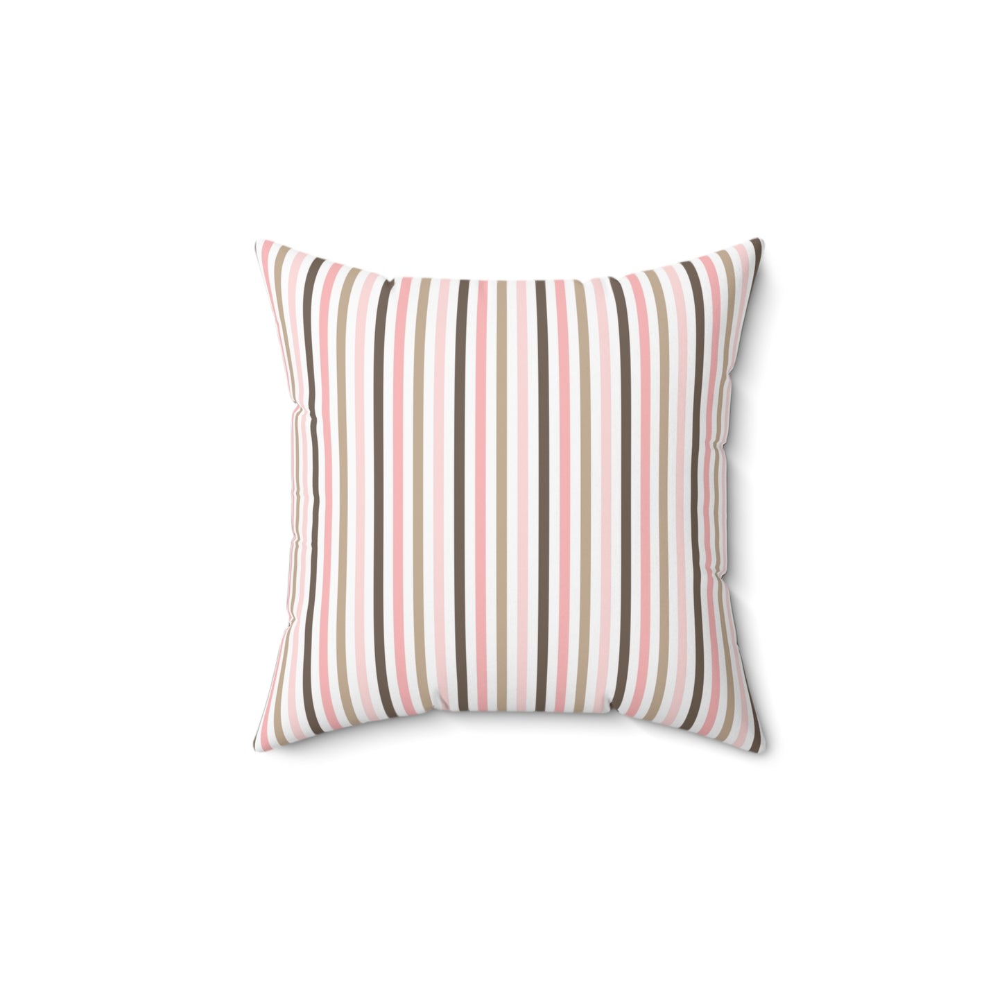 Spun Polyester Square Pillow with Removable Cover Hedgehog Playdate Pink Stripes