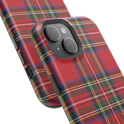 Impact-Resistant Phone Case-Holiday Tartan Plaid Red