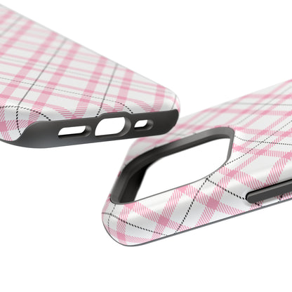 Impact-Resistant Phone Case - Pink Black Plaid