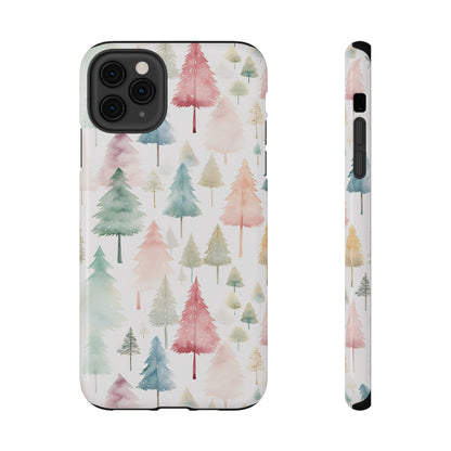 Watercolor Christmas Trees Impact-Resistant Phone Case