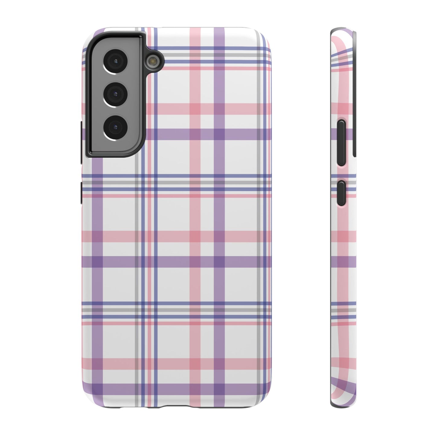 Impact-Resistant Cases - Spring Plaid Pink Purple