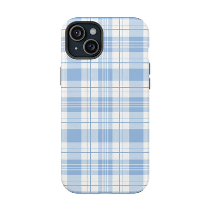 Impact-Resistant Phone Case - Easter Plaid Blue