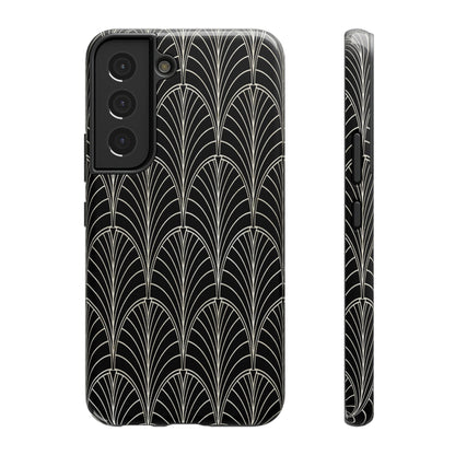 Impact-Resistant Phone Case- Art Deco Black Beige