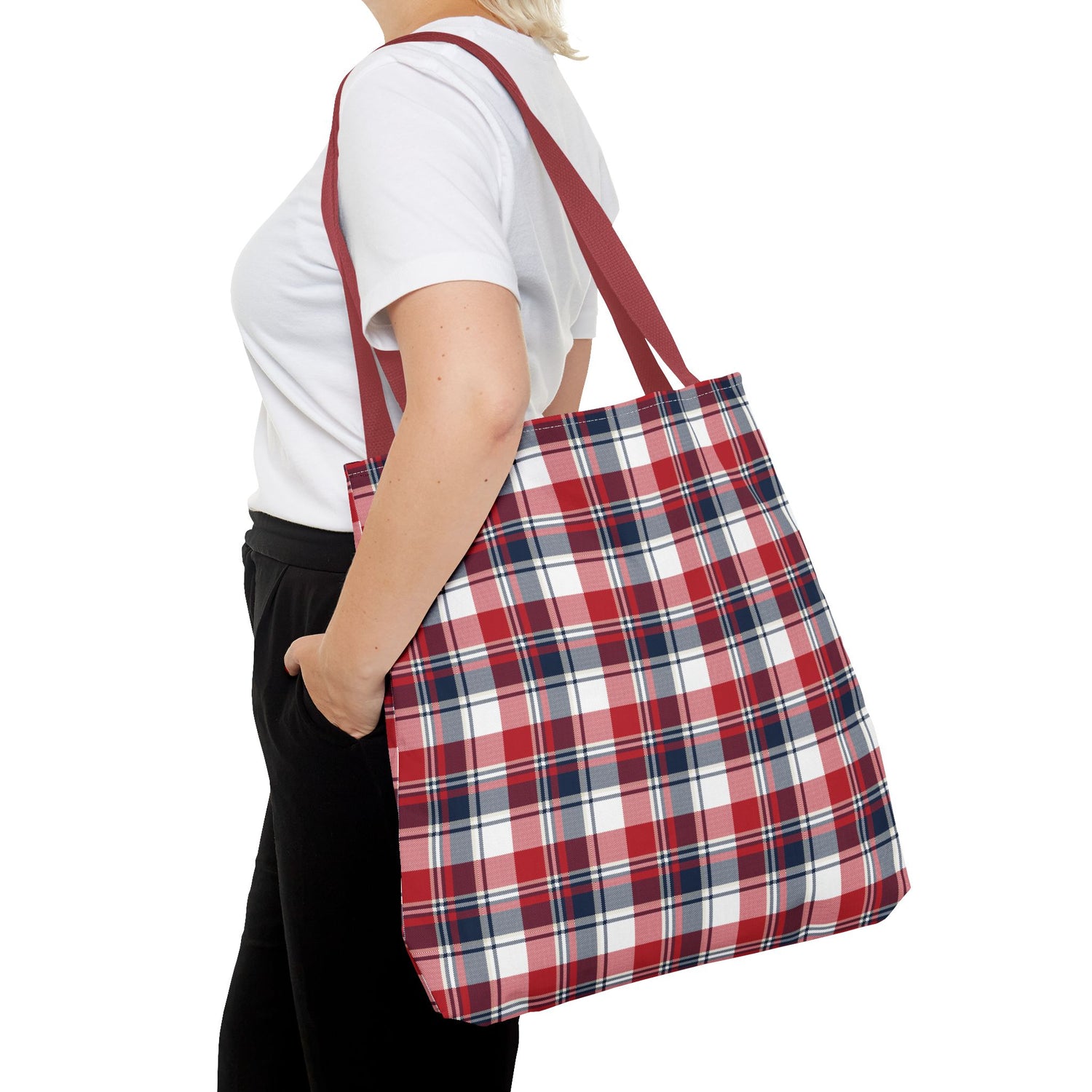 4th of July Plaid Tote Bag