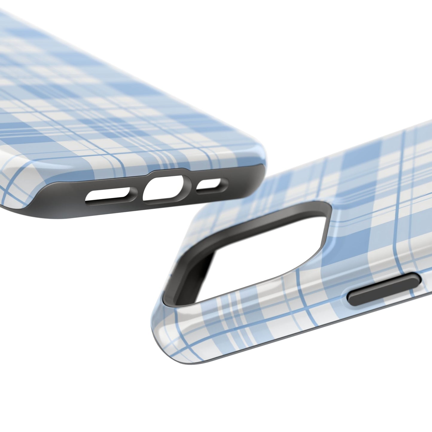 Impact-Resistant Phone Case - Easter Plaid Blue