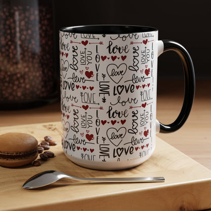 Accent Coffee Mug (11, 15oz)- Valentine Love