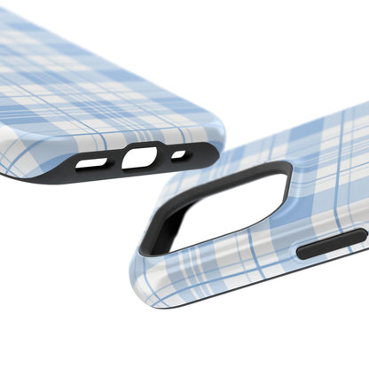 Impact-Resistant Phone Case - Easter Plaid Blue