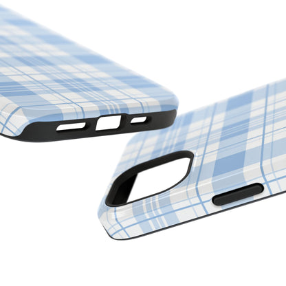 Impact-Resistant Phone Case - Easter Plaid Blue