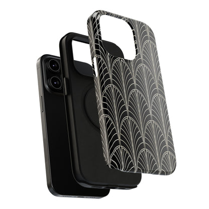 Impact-Resistant Phone Case- Art Deco Black Beige