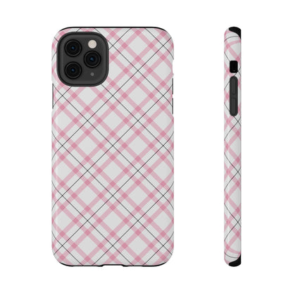 Impact-Resistant Phone Case - Pink Black Plaid