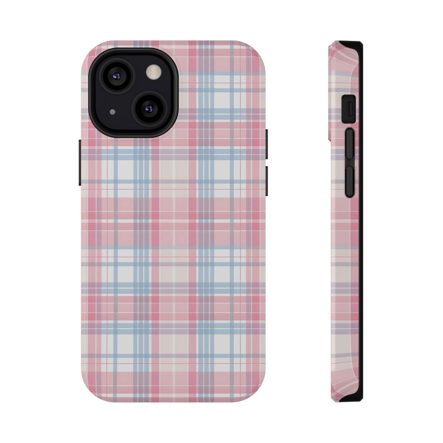 Impact-Resistant Cases-Spring Plaid Pink Blue