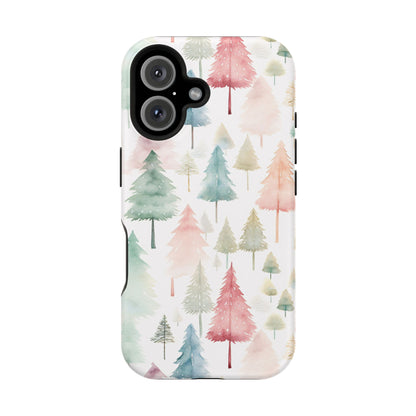 Watercolor Christmas Trees Impact-Resistant Phone Case