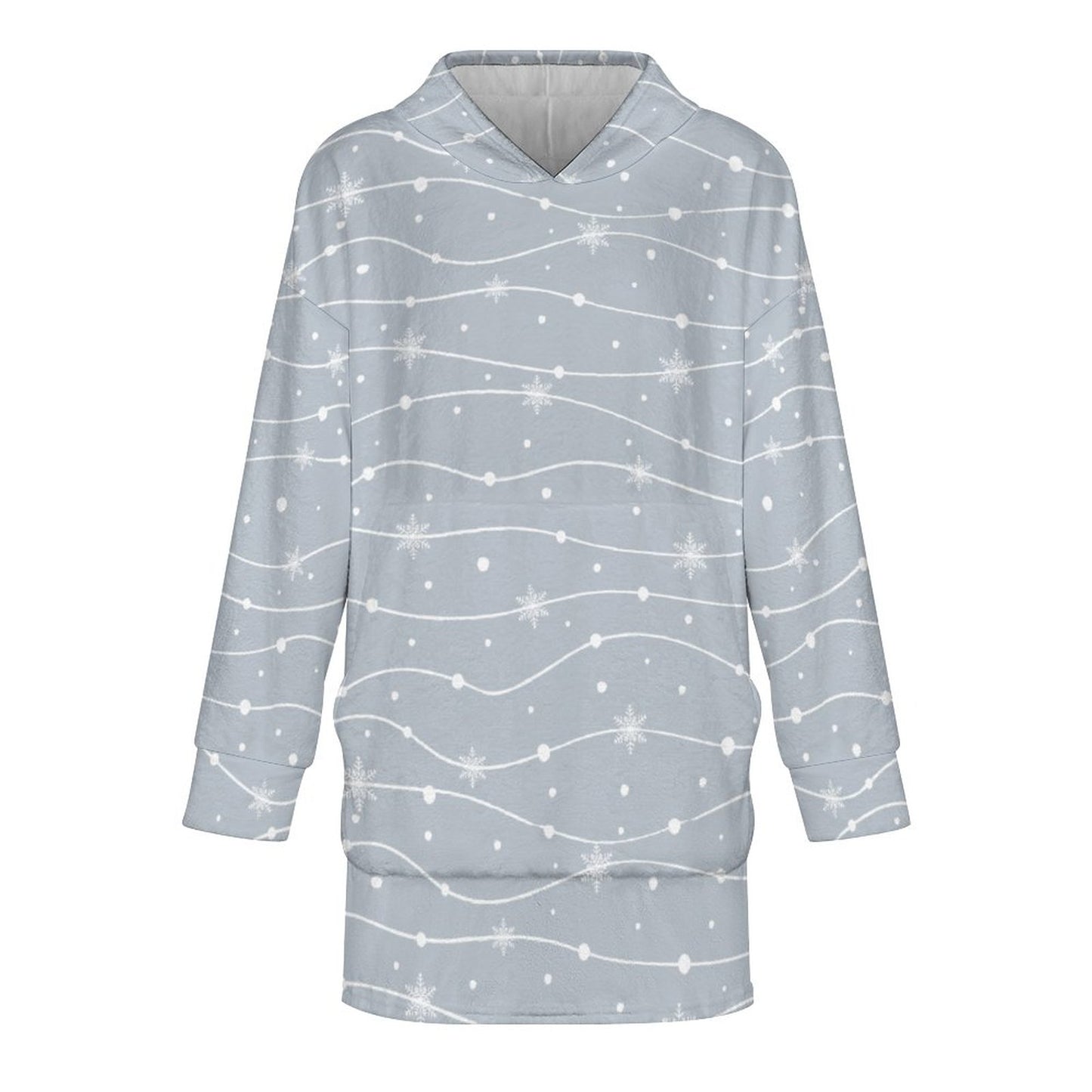 Oversized Soft Wearable Blanket Blue Winter Flurries