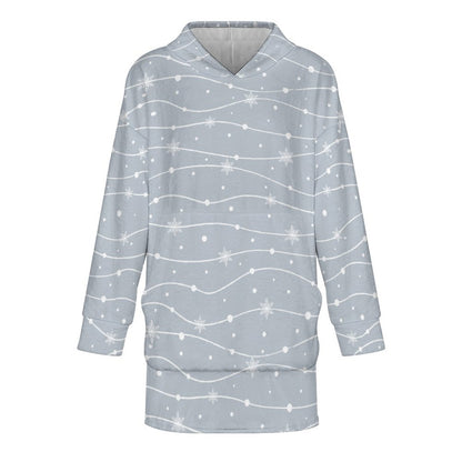 Oversized Soft Wearable Blanket Blue Winter Flurries