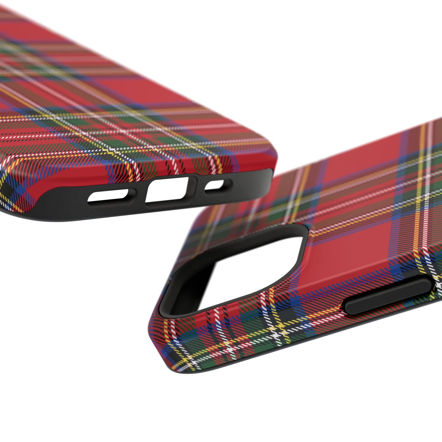 Impact-Resistant Phone Case-Holiday Tartan Plaid Red