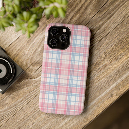 Impact-Resistant Cases-Spring Plaid Pink Blue