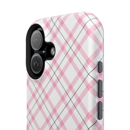 Impact-Resistant Phone Case - Pink Black Plaid