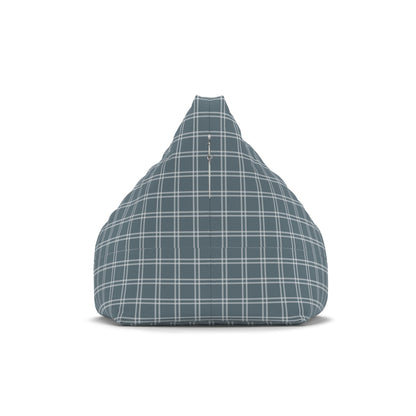 Modern Blue Check Bean Bag Chair Cover