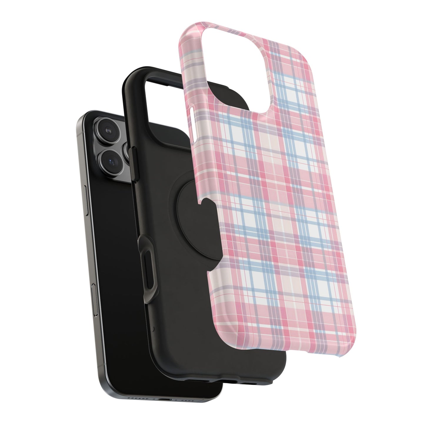 Impact-Resistant Cases-Spring Plaid Pink Blue