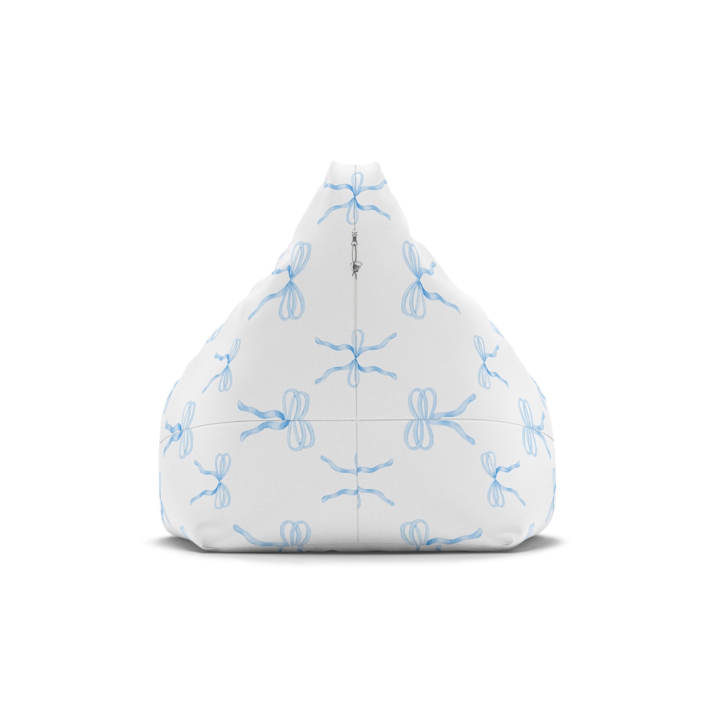 Watercolor Coquette Blue Bows Bean Bag Chair Cover