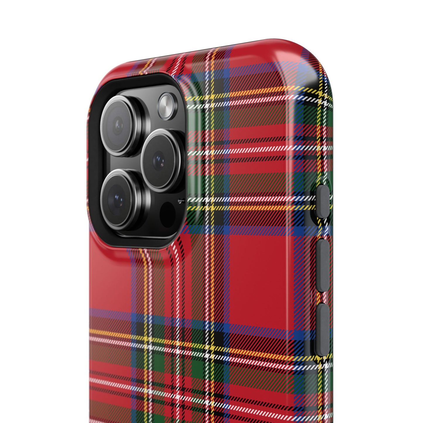 Impact-Resistant Phone Case-Holiday Tartan Plaid Red