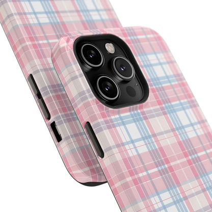 Impact-Resistant Cases-Spring Plaid Pink Blue