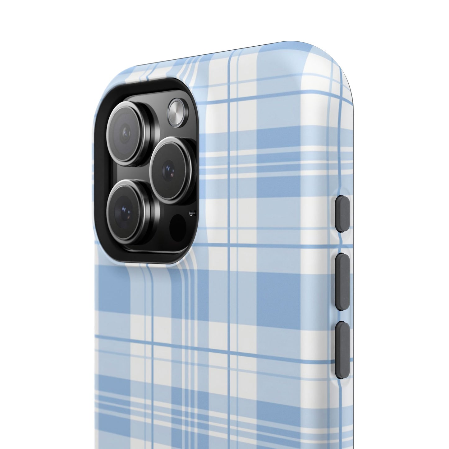 Impact-Resistant Phone Case - Easter Plaid Blue