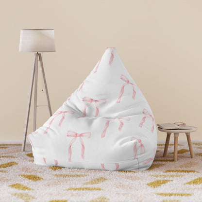 Watercolor Coquette Pink Bows Bean Bag Chair Cover