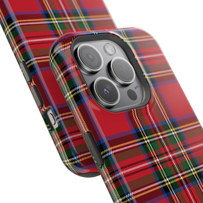 Impact-Resistant Phone Case-Holiday Tartan Plaid Red