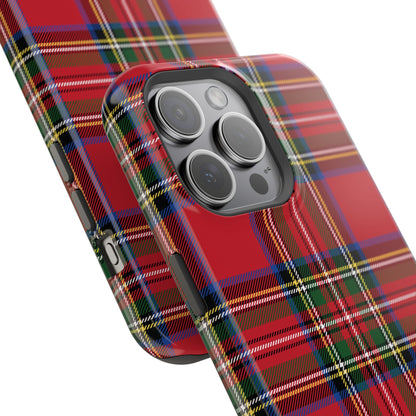 Impact-Resistant Phone Case-Holiday Tartan Plaid Red