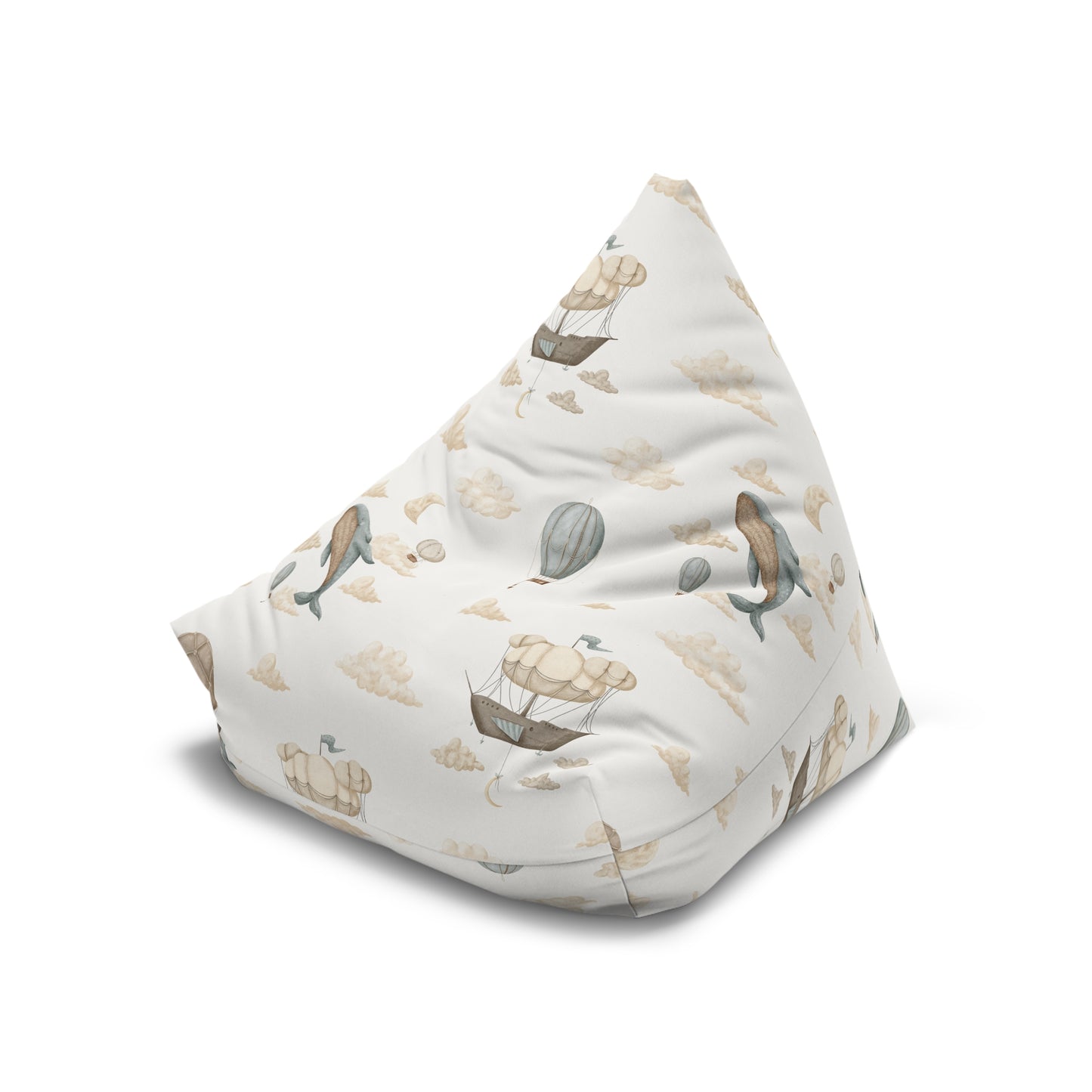 Watercolor Whale Balloons Bean Bag Chair Cover