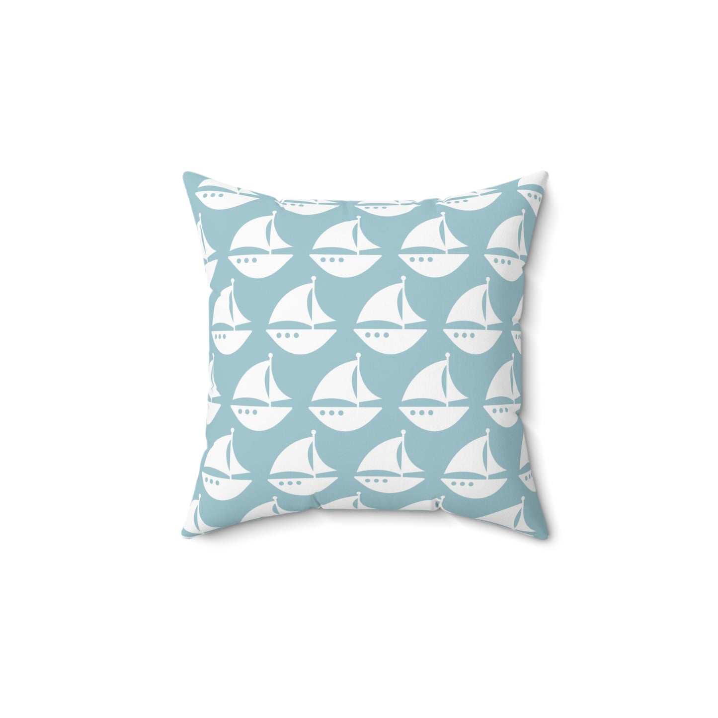 Spun Polyester Square Pillow with Removable Cover Beach Baby Sailboat Stripes