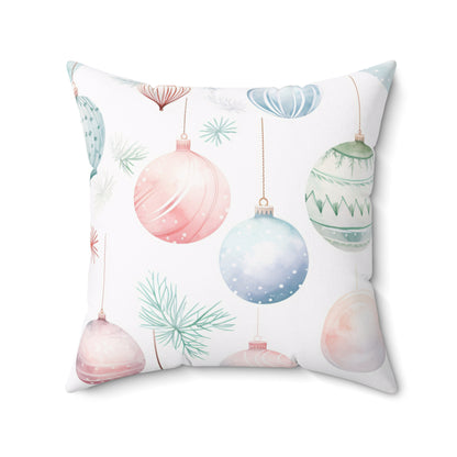 Spun Polyester Square Pillow with Removable Cover Watercolor Pastel Ornaments