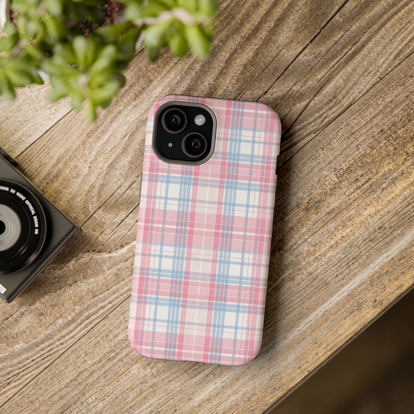 Impact-Resistant Cases-Spring Plaid Pink Blue