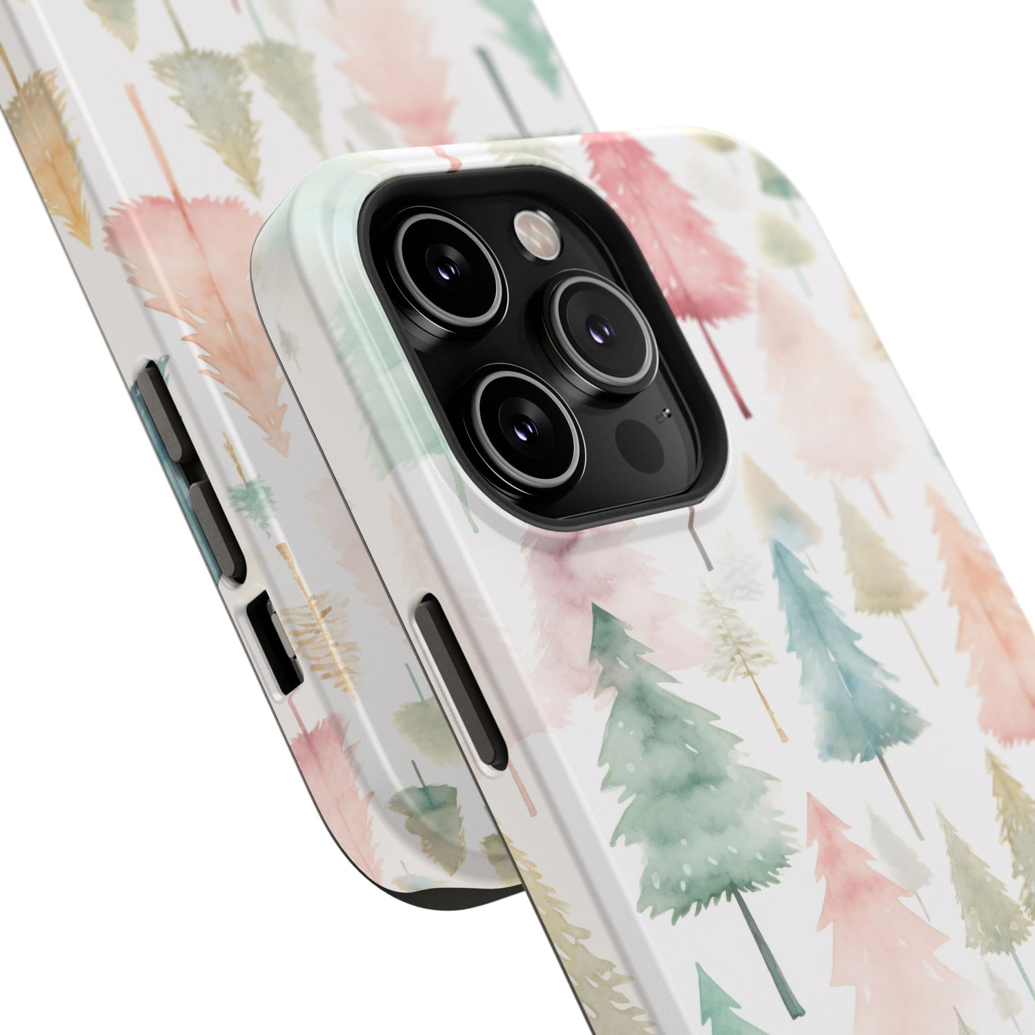 Watercolor Christmas Trees Impact-Resistant Phone Case, iPhone, Samsung