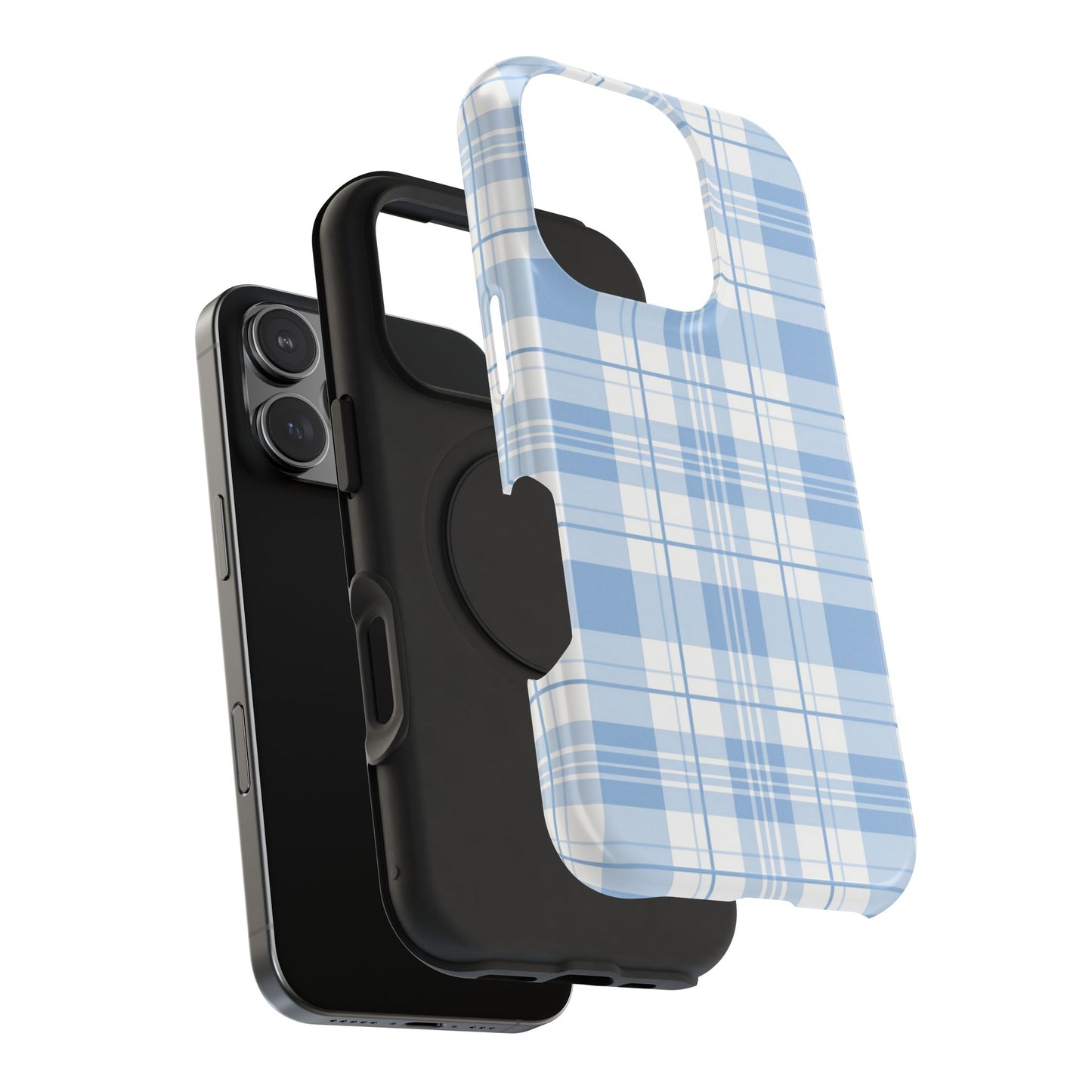 Impact-Resistant Phone Case - Easter Plaid Blue