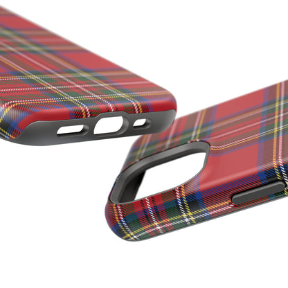 Impact-Resistant Phone Case-Holiday Tartan Plaid Red