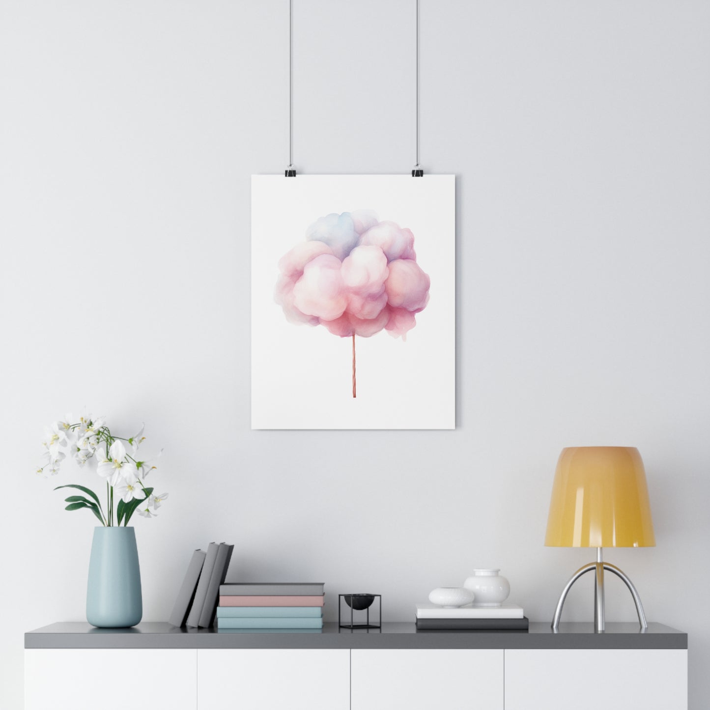 Giclée Art Print Watercolor Candy Land Cotton Candy