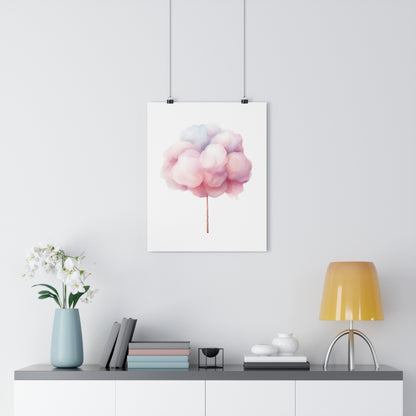 Giclée Art Print Watercolor Candy Land Cotton Candy