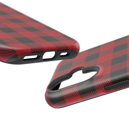 Impact-Resistant Phone Case-Red Black Buffalo Plaid