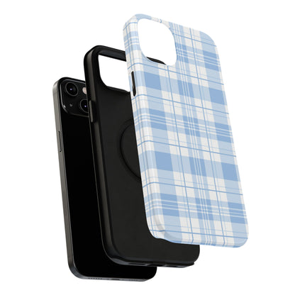 Impact-Resistant Phone Case - Easter Plaid Blue