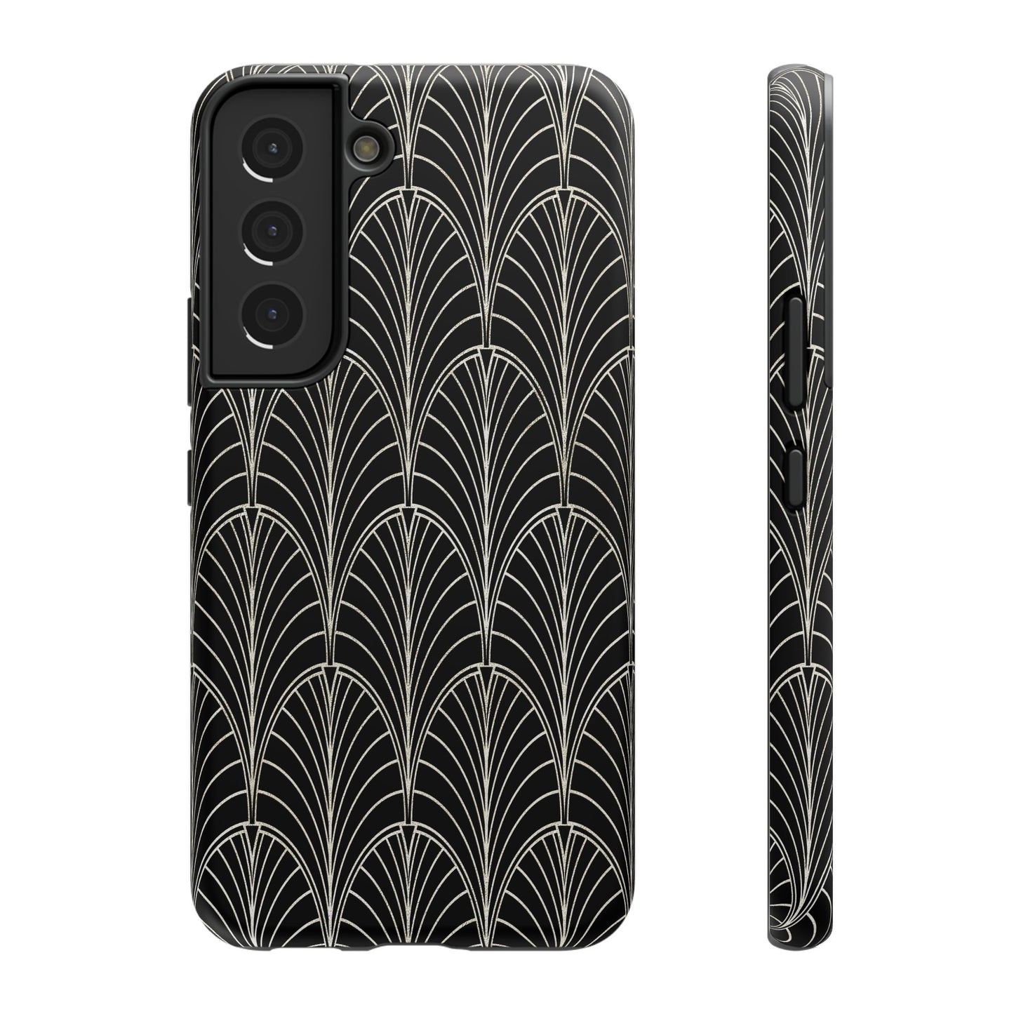 Impact-Resistant Phone Case- Art Deco Black Beige