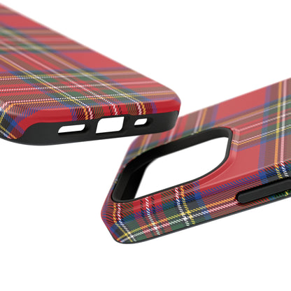 Impact-Resistant Phone Case-Holiday Tartan Plaid Red