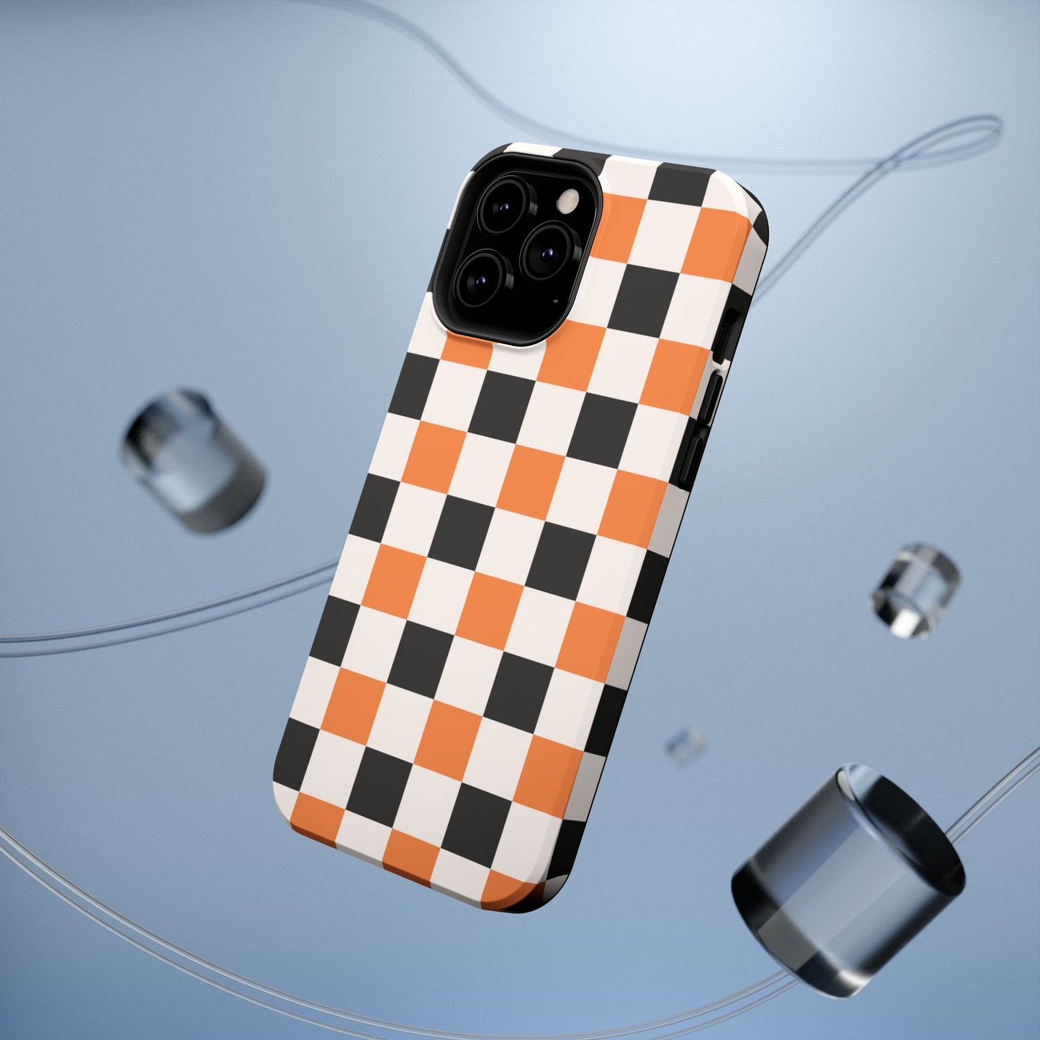 Trendy Halloween Checkerboard Phone Case | Impact-Resistant, iPhone, Samsung